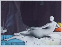 Lot 588 - Paul Wunderlich, Reclining nude, after Ingres, signed lithograph.