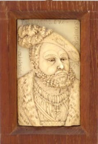 Lot 2 - Ivory portrait of elector of Saxony.