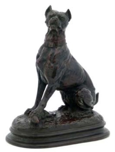 Lot 6 - Bronze dog after E. Delabrierre