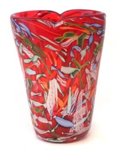 Lot 77 - Italian red glass vase.