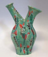 Lot 90 - Fantoni double necked vase.