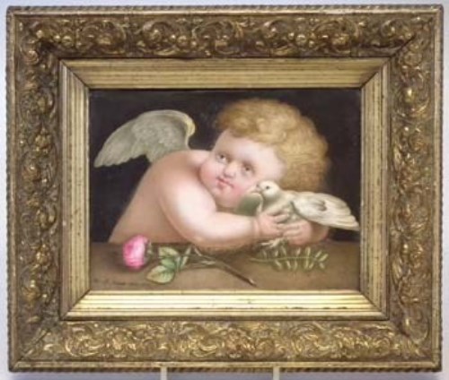 Lot 151 - Plaque by Derby artist Rouse Senior.