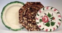 Lot 210 - Sewell plate   painted with roses, impressed