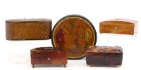 Lot 2 - Three tortoiseshell pill boxes and two others.
