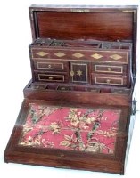 Lot 15 - Anglo Indian brass inlaid travelling box.