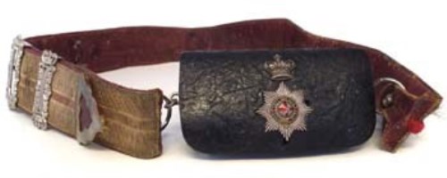 Lot 42 - Victorian cross belt with pouch.