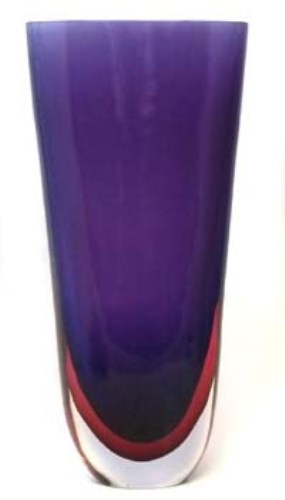Lot 65 - Large Murano Sommerso glass vase designed by
