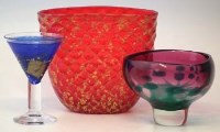 Lot 70 - Kosta Boda goblet and two vases