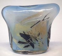 Lot 74 - Samuel Herman glass vase,   with grey blue