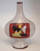 Lot 87 - Gambone vase  decorated with red and yellow