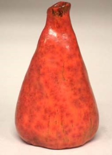Lot 92 - Gambone vase  with orange mottled glaze, remnants