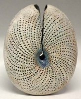Lot 104 - Alan Wallwork vase  with dotted peacock eye