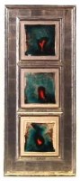 Lot 106 - Framed set of three tiles attributed to Carlo