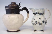 Lot 152 - Adams jug moulded with Admirals, also a pearlware jug.