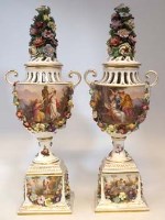Lot 153 - Pair of Carl Thieme lidded vases