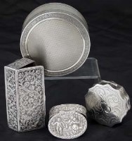 Lot 181 - Four continental silver boxes.