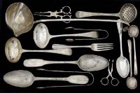 Lot 190 - Silver punch ladle and other silver flatware