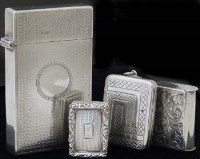 Lot 193 - Silver vinaigrette, small vinaigrette, card case