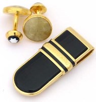 Lot 196 - Montblanc money clip and a pair of Montblanc cufflinks