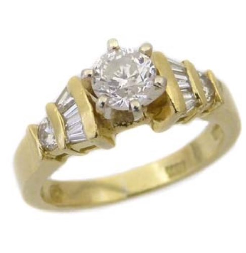 Lot 216 - 18k gold single stone diamond ring, in a Tiffany