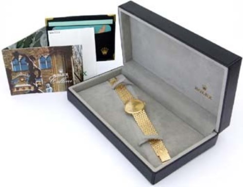 Lot 232 - Rolex Cellini 18ct gold watch.