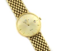 Lot 233 - Jaquet Girard 14ct gold watch.