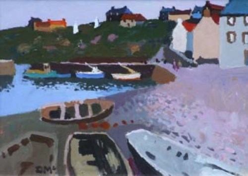 Lot 237 - Donald McIntyre, White Markers, Crail, acrylic.