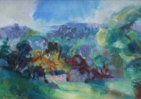 Lot 284 - Basil Nubel, The View from Box Hill, oil.