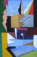 Lot 286 - Edward H. Rogers, Abstract Scene, oil.