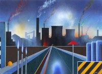 Lot 301 - David Wilde, Industrial Landscape; Point of Air, acrylic.
