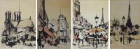 Lot 310 - Max Gunther, Paris scenes, watercolours (4)