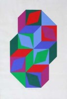 Lot 341 - Victor Vasarely, Composition II, serigraph.