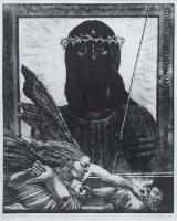 Lot 346 - Fritz Aigner, The Black Christ from the series Ecce Homo, signed etching.