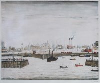 Lot 348 - After L.S. Lowry, The Harbour, signed print.