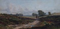 Lot 383 - Edmund Morison Wimperis, Rural landscape with figures, watercolour.