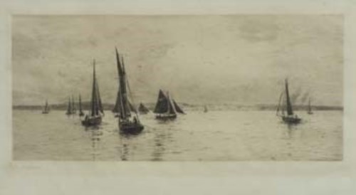Lot 387 - W.L. Wyllie, Ryde from the Solent, signed etching.