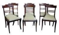 Lot 520 - Set of six William IV mahogany framed single dining chairs