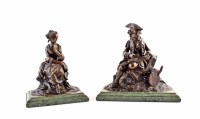 Lot 448 - A pair of 19th century French decorative bronzes.