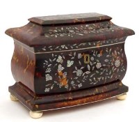 Lot 1 - Tortoiseshell and Mother of Pearl inlaid tea