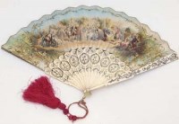 Lot 13 - Continental painted fan