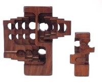 Lot 27 - Attributed to Brian Willsher (b.1930) two cubist sculptures