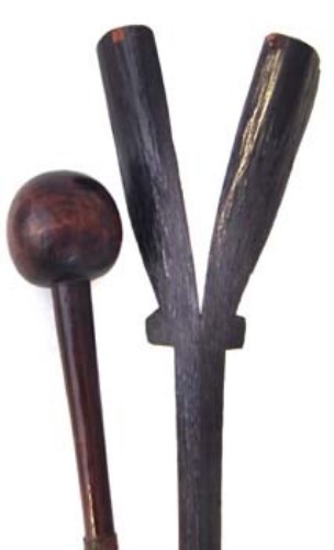 Lot 102 - Knobkerrie and a cleft stick (2).