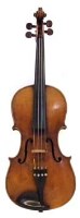 Lot 109 - Amati copy violin cased with two bows.