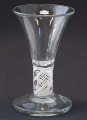Lot 126 - 18th century opaque twist firing glass.