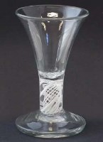 Lot 126 - 18th century opaque twist firing glass.