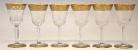 Lot 131 - Set of six St. Louis gilt wine glasses.