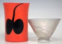 Lot 144 - Nuutajärvi glass vase and a Boda Glass bowl