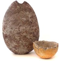 Lot 164 - Alan Wallwork vase and bowl   one of egg shape