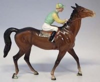 Lot 170 - Beswick horse and jockey.