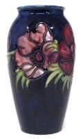 Lot 198 - Moorcroft vase decorated with anemone pattern.
